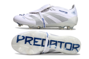 Chuteira Adidas Predator Elite Fold-Over Tongue FG - Branca, Azul e Prata