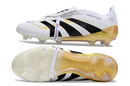 Chuteira Adidas Predator Elite Fold-Over Tongue FG - Branca, Dourada e Preta