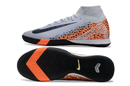 Chuteira Nike Air Zoom Mercurial Superfly 10 Elite  IC - Cinza, Laranja e Preta