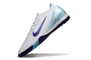 Chuteira Society Nike Air Zoom Mercurial Vapor 16 Elite TF - Branca, Azul e Roxa
