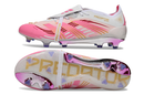 Chuteira Adidas Predator Elite Fold-Over Tongue FG - Branca, Rosa e Roxa