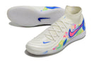 Tênis Futsal Nike Phantom Luna IC - Branca, Azul e Rosa