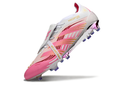 Chuteira Adidas Predator Elite Fold-Over Tongue FG - Branca, Rosa e Roxa