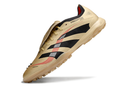 Chuteira Society Adidas Predator Elite Fold-Over Tongue TF - Dourada, Preta e Vermelha