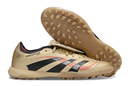 Chuteira Society Adidas Predator Elite Fold-Over Tongue TF - Dourada, Preta e Vermelha
