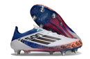 Chuteira Adidas F50 Son Elite SG - Branca, Azul e Laranja