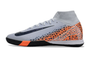 Chuteira Nike Air Zoom Mercurial Superfly 10 Elite  IC - Cinza, Laranja e Preta