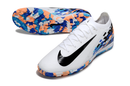 Chuteira Society Nike Air Zoom Mercurial Vapor 16 Elite TF - Branca, Preta e Azul