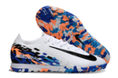 Chuteira Society Nike Air Zoom Mercurial Vapor 16 Elite TF - Branca, Preta e Azul
