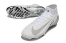 Chuteira Nike Air Zoom Mercurial Superfly 10 Edição Especial Elite FG - Branca e Prata
