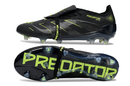 Chuteira Adidas Predator Elite Fold-Over Tongue FG - Preta, Cinza e Verde - Eletric Stealth Pack