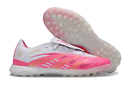 Chuteira Society Adidas Predator Elite Fold-Over Tongue TF - Branca e Rosa